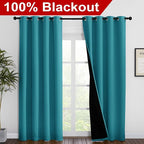 NICETOWN 100% Blackout Curtains 86 inches Long, Pair of Energy Smart & Noise - Image 2