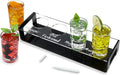 Acrylic Drink Flight Boards with Glasses, Easy Clean Drink Flight Tray Set, Mimosa Flight Boards, Writable Drink Flight Holder Beer Flight Boards for Hosting Essentials Bartender Accessories