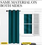 NICETOWN Teal Blackout Cafe Faux Silk Curtains - Image 6