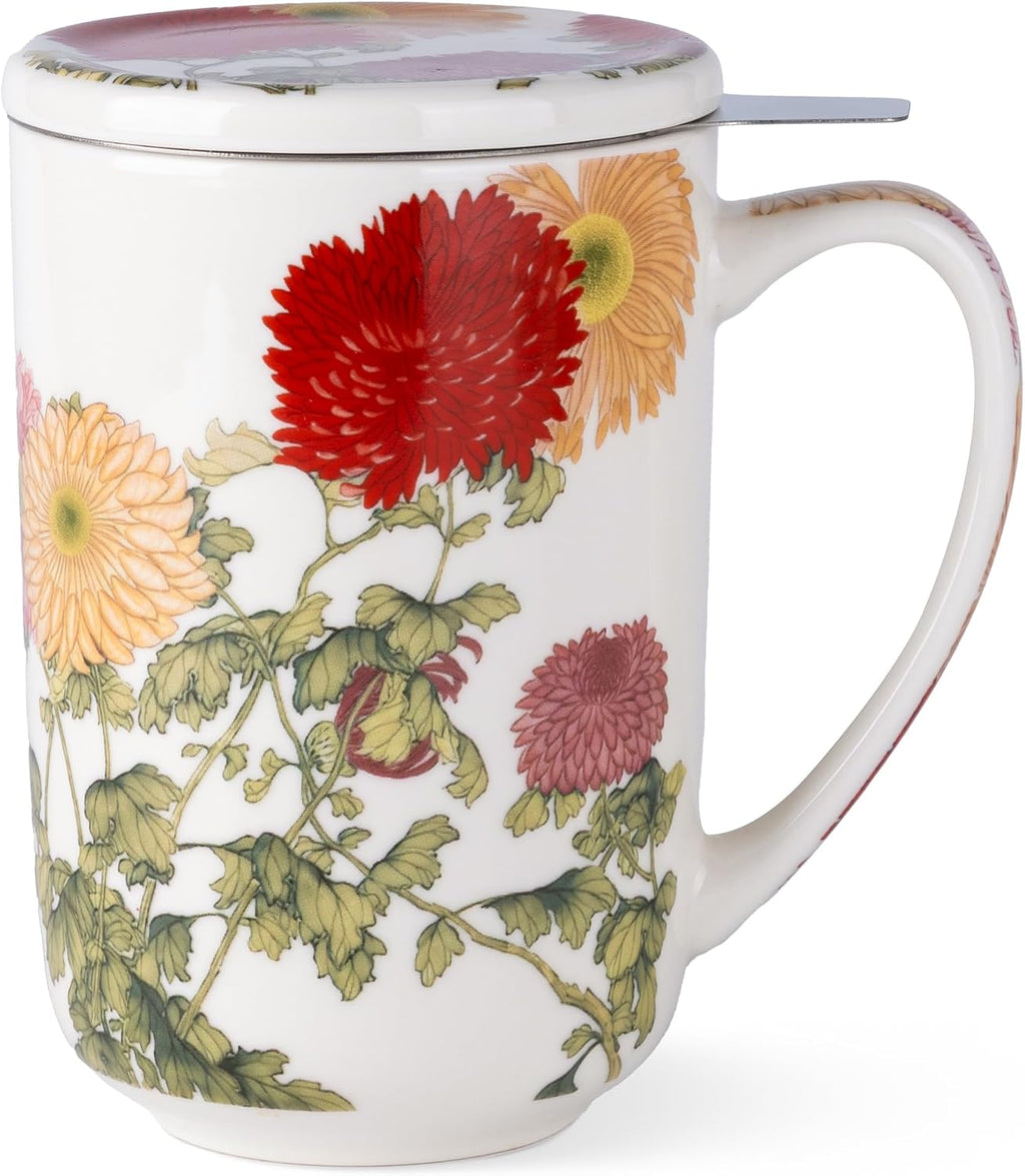 AmorArc Tea Cup With Infuser and Lid, 18oz Loose Leaf Tea Mug With Steeper