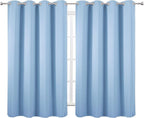 LEMOMO Blackout Curtains 52 x 45 inch/Sky Blue Curtains Set of 2 Panels/Thermal - Image 2