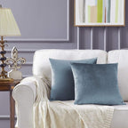 GIGIZAZA Stone Blue Velvet Decorative Throw Pillow Covers 20x20 - Image 7