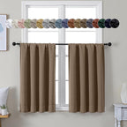 Simplebrand Ava Brown Short 36 Inches Blackout Curtain 2 Panels Set, Half by Simplebrand