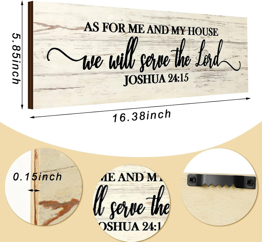 Jetec As for Me and My House We Will Serve Wall Sign, 17 X 6 Inch, Joshua