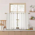 Nanspring Beige White Linen Curtains 36 Inch Length by Nanspring
