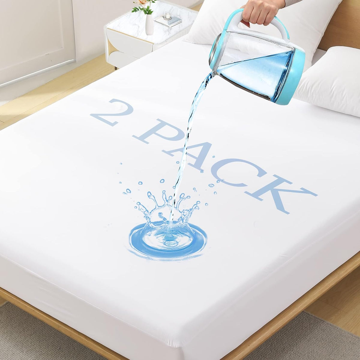 Softhour 2-Pack Twin XL Mattress Protector, Waterproof Mattress Protector