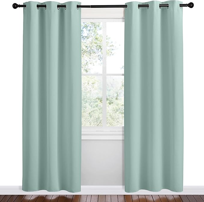 NICETOWN Aqua Blue Room Darkening Curtains - Image 2