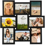 Malden International Designs 5 x 7 9-Opening Dimensional Collage Photo Wall Frame, Black