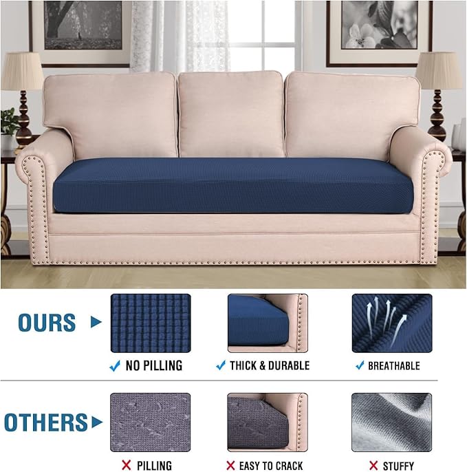 H.VERSAILTEX Super Stretch Individual Seat Cushion Covers Sofa Covers Couch - Image 2