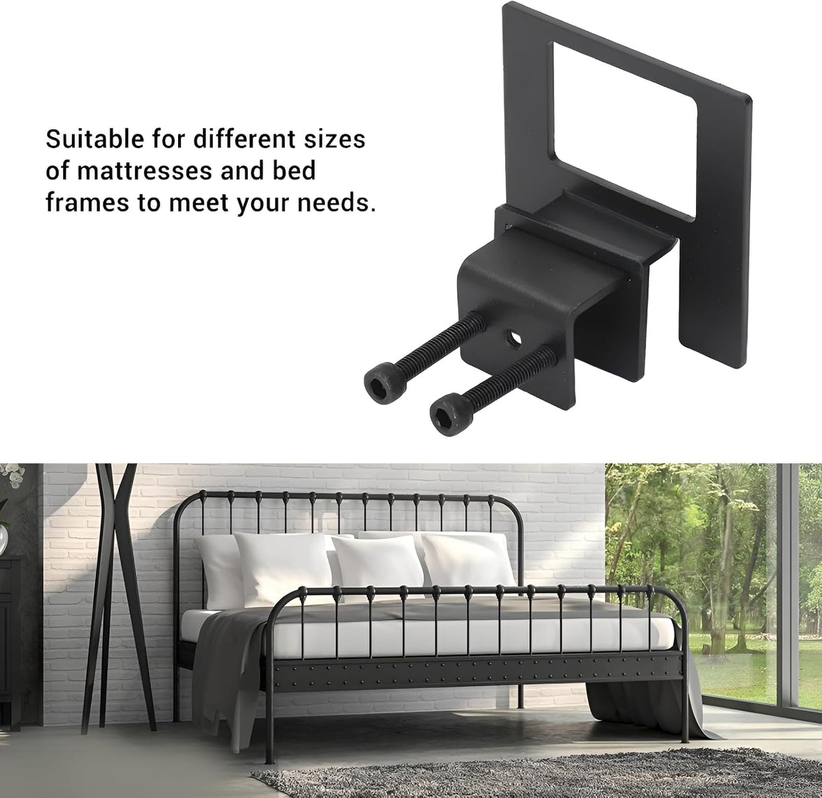 6 Pack Adjustable Mattress Slide Stopper for Metal Bed Frame