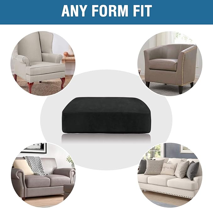 H.VERSAILTEX Velvet Stretch Couch Cushion Cover Plush Cushion Slipcover - Image 7