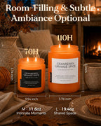 M&SENSE Cranberry Orange Spice Scented Candle for Fall Holiday Home Decor