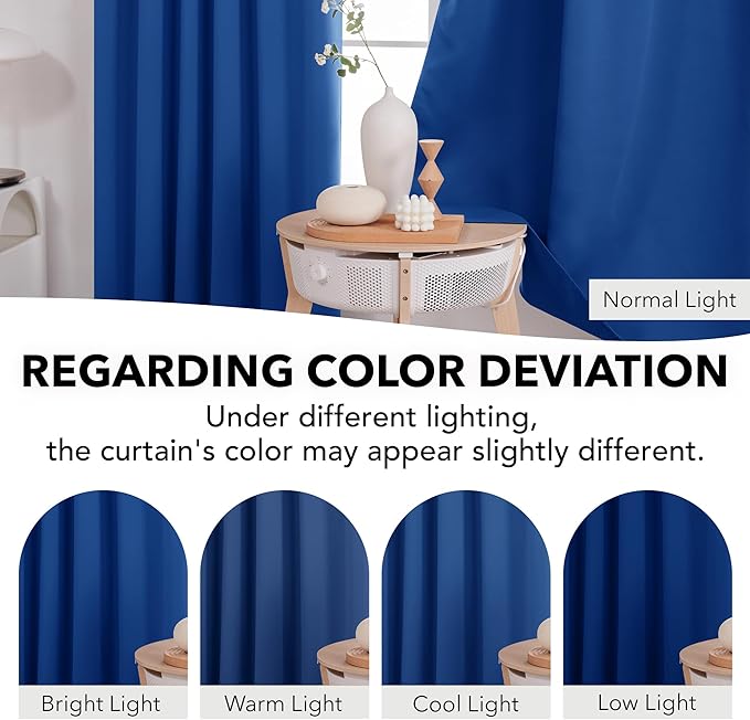 Deconovo Blackout Curtains, Thermal Insulated, W52 x L84 2 Panels, Back Tab - Image 6