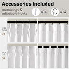 MIULEE Pinch Pleated White Thick Linen Curtains 102 Inches Long 2 Panels - Image 8