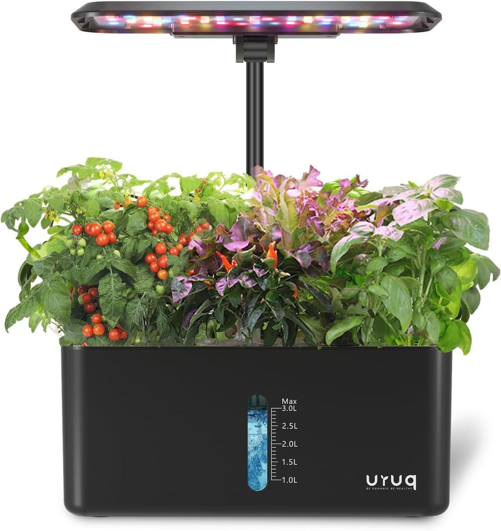 8 Pods Hydroponics Growing System with LED Grow Light - White
