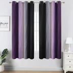 Estelar Textiler Black and Purple Ombre Blackout Curtains - Image 2
