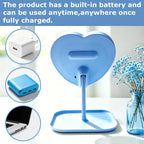 Heart Vanity Mirror, 3 Light Colors, Blue