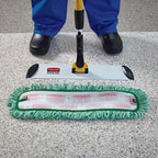 Rubbermaid Commercial Products HYGEN Microfiber Quick-Connect Mop Frame 18 inch Silver for Janitorial/Professional/Industrial Cleaners for Heavy-Duty Floor Cleaning/Mopping/Dusting, Microfiber