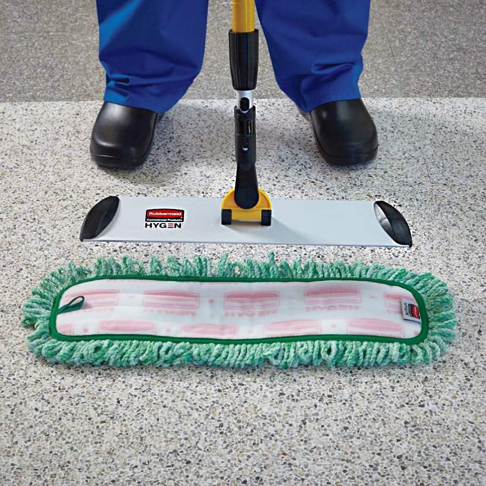 Rubbermaid Commercial Products HYGEN Microfiber Quick-Connect Mop Frame 18 inch Silver for Janitorial/Professional/Industrial Cleaners for Heavy-Duty Floor Cleaning/Mopping/Dusting, Microfiber