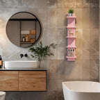 Homaterial 5 Tier Floating Wall Shelf, Pink