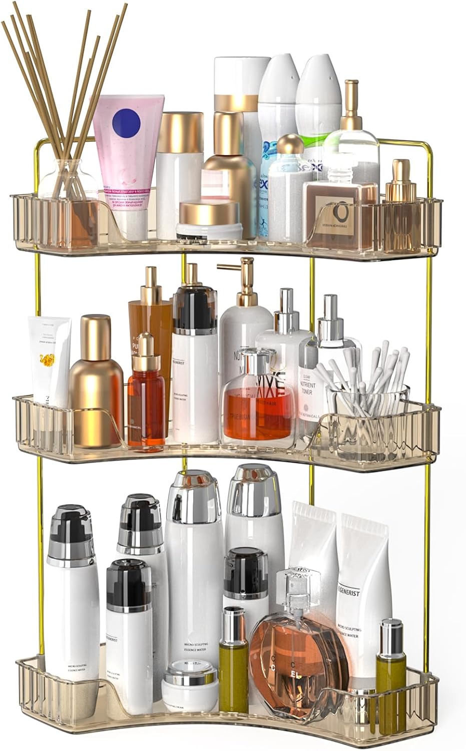 Webetop Corner Bathroom Shelf, 3 Tier Countertop Organizer for Vanity
