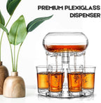 Adjustable Shot Glass Dispenser and Holder Made of Food Grade Plexiglass, Shot Dispenser with 6 Drinking Glasses for Kinds of Parties (Gold)