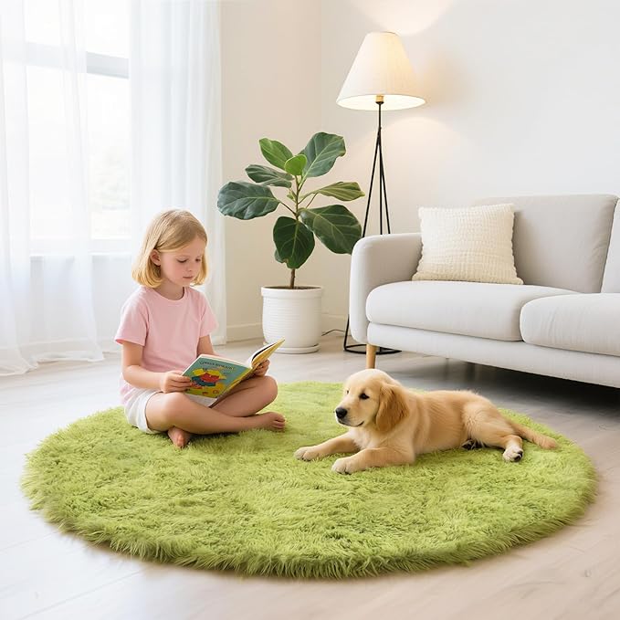 yulidayang Fluffy Round Area Rugs by yulidayang