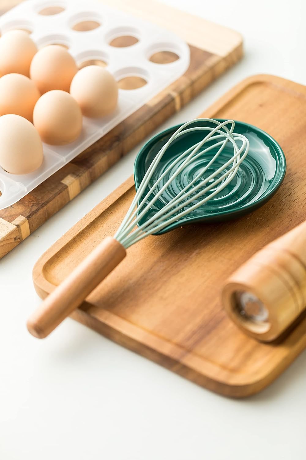 LAUCHUH Spoon Rest for Stove Top, Ceramic Spoon Holder for Kitchen Counter