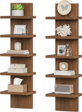 HOOBRO 5 Tier Wall Shelf Unit for Storage, 2 Pack Floating Shelves for Wall