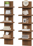 HOOBRO 5 Tier Wall Shelf Unit for Storage, 2 Pack Floating Shelves for Wall