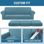 4 Piece Stretch Sofa Covers for 3 Cushion Couch Covers for Living Room - Image 4