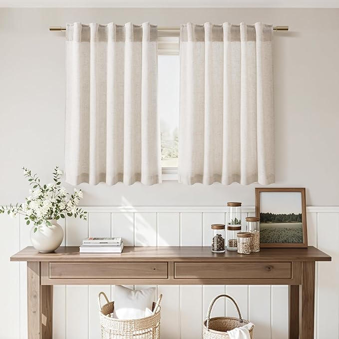 Nanspring 30 Inch Long Beige Curtains - Image 6
