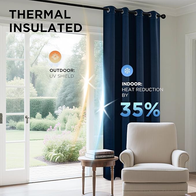 Joydeco Blackout Curtains 108 Inch Length 2 Panels Set, Thermal Insulated Long - Image 4