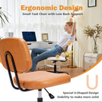 Sweetcrispy Office Desk Chair, Small Home Vanity Chair, Lumbar Support