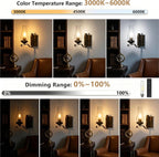 Battery Operated Wall Sconces, Rustic Wall Lights Sets of 2, Non-Hardwired Antique Kerosene Wall Lamps, Vintage Bedside Gold Wall Sconces with Remote for Living Room, Bedroom, Hallway etc
