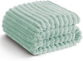 HIMEET Sage Green Ribbed Throw Blanket by Unknown