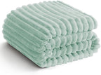 HIMEET Sage Green Ribbed King Size Blanket by Unknown
