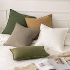 MIULEE Decorative Linen Pillow Covers 18x18 Inch Tan TaupeBoho Farmhouse - Image 6