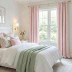100% Blackout Shield Soft Pink Linen Blackout Curtains - Image 6