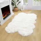Latepis Sheepskin Rug 4X6 White Faux Fur Rug - Image 4