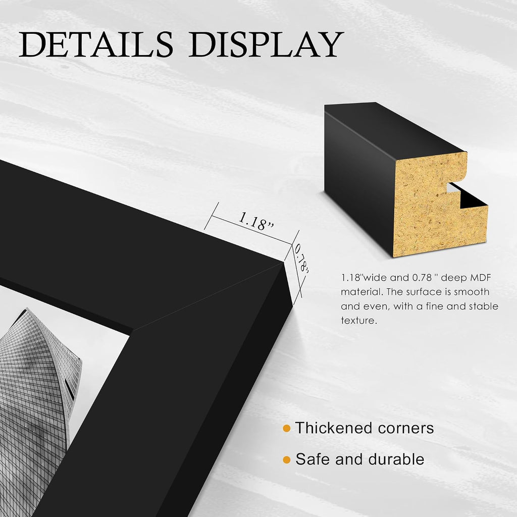 24x36 Poster Frame 2 Pack, Black Poster Frames 24 x 36 inches