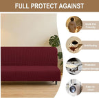 U-NICE HOME Stretch Futon Cover Armless Bed Slipcover - Image 4