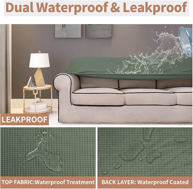 Easy-Going 100% Waterproof Loveseat Couch Cover, Dual Waterproof Sofa Cover - Image 3