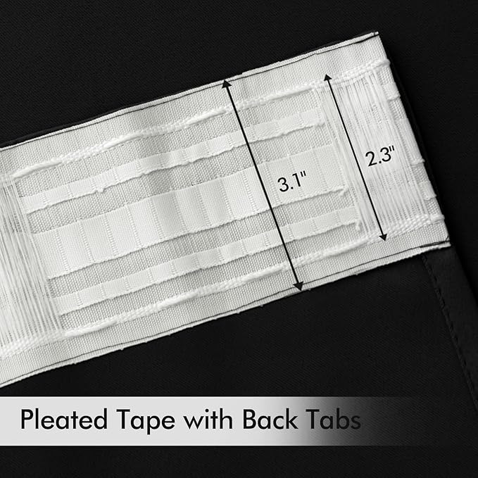 MIULEE Black Back Tab Blackout Curtains 72 Inches Long 2 Panels Set - Image 4