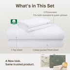 California Design Den Luxury 600 Thread Count Queen Sheets Set,Bright White