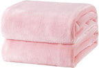 Bedsure GentleSoft Fleece Blankets King Size Pink by BEDSURE