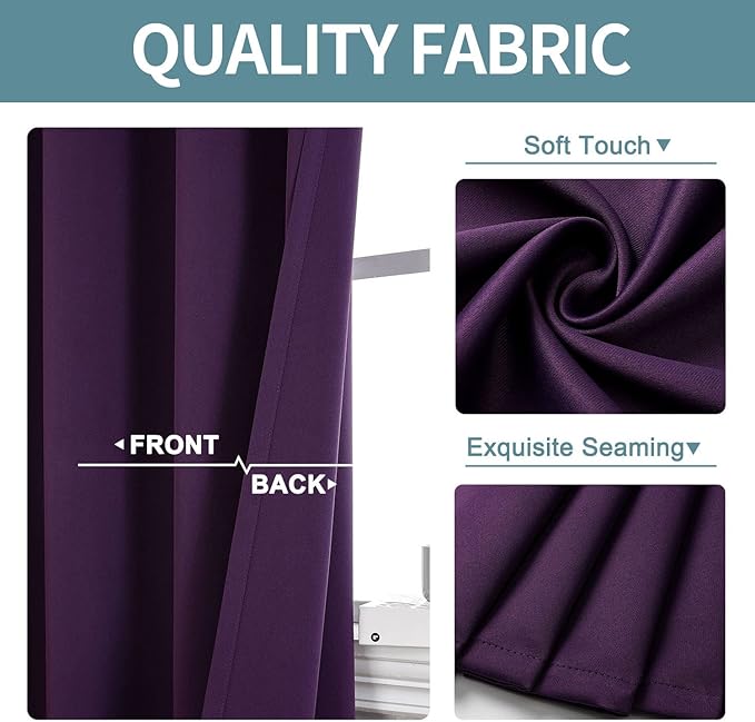 ChrisDowa Blackout Curtains 120 Inches Long 2 Panels Set - Image 3