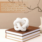 Yalikop 3 Link Wood Knot Decor Rustic Table Shelf Accents, White
