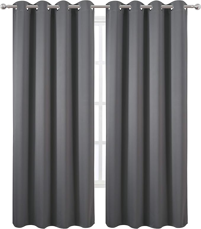 LEMOMO Blackout Curtains 66 x 95 inch/Frost Grey Curtains Set of 2 - Image 2