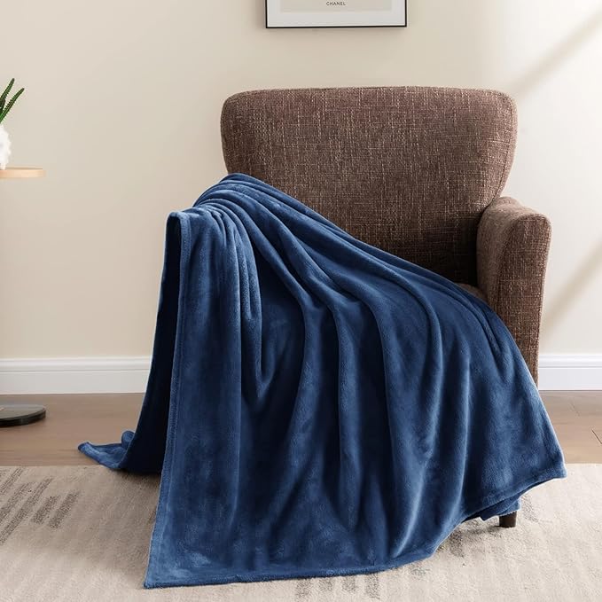 BEDELITE Fleece Blanket Navy Blue Throw Blanket - Image 8
